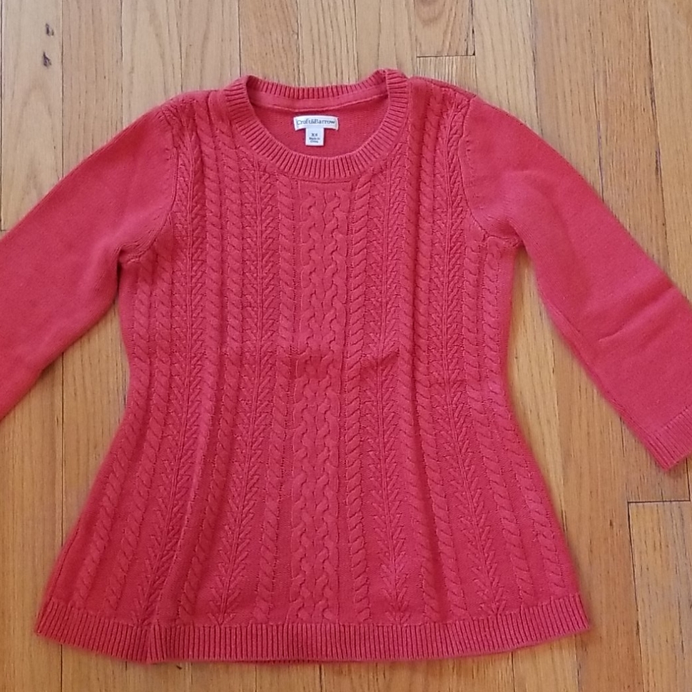 XS Croft's & Barrow Red Knit Sweater Top